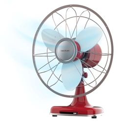 Cecotec Tafelventilator EnergySilence 1090 RetroDesk Design. 40W vermogen, 12 Inch, Uniek en elegant ontwerp, 3 Aerodynamische Bladen, 3 Snelheden, 80º Oscillatie, Verstelbare Kanteling