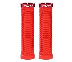 Funn Hilt Punhos de guiador para bicicleta de montanha com braçadeira de bloqueio único, punhos de guiador de bicicleta leves e ergonómicos com diâmetro interior de 22 mm (vermelho)