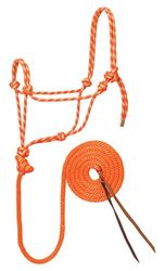 Weaver Leather - Cabresto e correia de corda trançada de diamante, cor laranja/menta