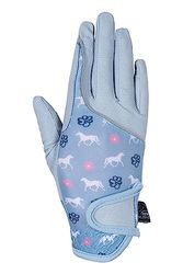HKM Bria - Guanti da equitazione, taglia 8, colore: Blu fumo
