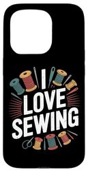 I Love - Aghi per filo da cucito, design artigianale Custodia per iPhone 15 Pro
