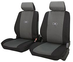 Carfactory - Capas dianteiras para assentos de carro universais, modelo SILVER, cinza, preto. 4 peças.
