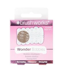 Brushworks Wonder Bobble Ealstico per Capelli a Spirale, Trasparente, Pacco da 6