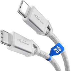 KabelDirekt – USB-C-kabel för Snabbladdning, Stöttåliga Metallkontakter + Nylonflätning, USB 2.0 – 2m (Laddar telefoner/laptops med 60W, Mycket robust, Fungerar som laddnings-/datakabel, Vit)