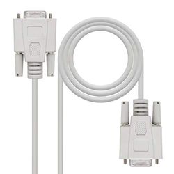 NANOCABLE 10.14.0602 - cabo série RS232 de comunicações Null Modem, DB9/H-DB9/H, feminino - feminino, bege, 1,8 mts