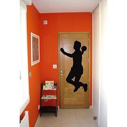 Tatoutex Stickers Joueur de Handball - Bleu Foncé, L 20cm x H 36cm