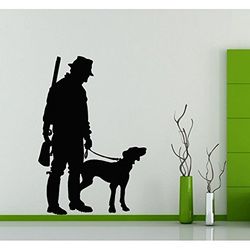 Tatoutex Stickers Chasseur et Chien - Jaune, L 120cm x H 180cm