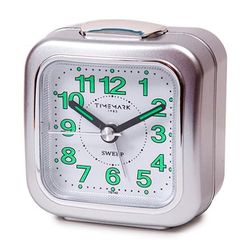 VoltShine Silver Analogue Alarm Clock with Silent Mechanism, Estandar