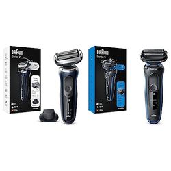 Braun Series 7 Rasoio Elettrico Barba, Rifinitore Di Precisione EasyClick, 360° Flex, Wet&Dry & Series 5 Rasoio Elettrico Barba, EasyClean, Wet&Dry, Ricaricabile