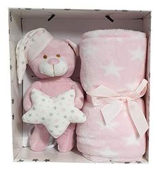 Duffi Baby 0782-06 Muziekdoos + deken, 2-delig, 90 x 75 cm, meisjes, roze