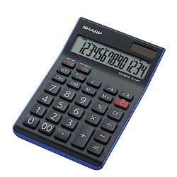 Sharp Electronics EL145TBL - Calculadora de mesa (14 cifras, calculadora de impuestos), color negro y azul