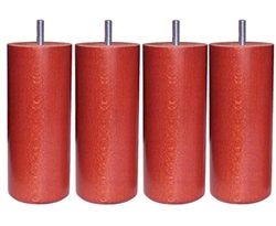 MARGOT 3700527816340 kameleon cilinder, set van 4 bedpoten, hout, kersenkleur, hoogte 30 cm