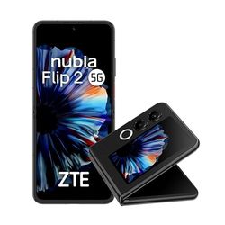 ZTE Nubia Flip 2 5G, Smartphone Plegable con IA, 8GB+256 GB, Pantalla FHD+ AMOLED 6,9" 120Hz, Cámara 50MP, Batería 4325mAh, Carga Rápida 33W, Android 14, Incluye Funda, Negro