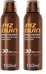 PIZ BUIN Protector Solar en Spray SPF30, Tan & Protect Acelerador del Bronceado de Protección Alta, con Vitamina E y Protección UVA/UVB, 150 ml (Paquete de 2)
