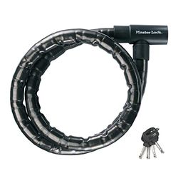 Master Lock 8115EURDPS Lucchetto Antifurto Moto, Chiave, 1.2 m Cavo, Esterno, Ottimo per Proteggere Bicicletta, Motocicletta, Scooter