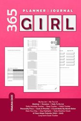 365 GIRL: 9" x 6" Natural Size, Daily Planner cum Journal with Personality Focus, Goals, Meetings, Occasions, To-Do List, Sleep & Habits Tracker