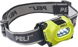 PELI 2745Z0 Torcia Frontale Premium A LED Omologata Per La Sicurezza ATEX Zona 0, di Alta Qualità Per L'Industria E I Vigili Del Fuoco, IP54 Resistente A Acqua, 40H Tempo di Esecuzione, Colore: Giallo