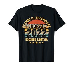 Febbraio 2022 2 Anni Compleanno Ragazza Ragazzo 2022 Maglietta