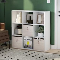 Furinno Pelli Kubieke opbergkast, boekenkast, boekenplank, 9-kubus, wit