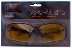 Accessoriez Heren Pro Active Single Fietsbril met heldere lens, One Size, zwart/Amber