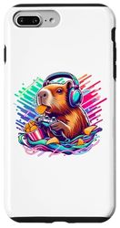 Carcasa para iPhone 7 Plus/8 Plus Capibara Funny Capibara Comiendo Papa Video Juegos Amante 2024