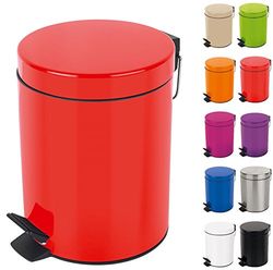 Spirella Poubelle 3 ou 5 litres Métal Sydney avec récipient intérieur en Plastique récyclé Salle de Bains Poubelle à pédale Boîte à ordures Rouge