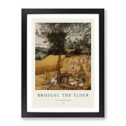 The Harvesters By Pieter Bruegel The Elder Exhibition Museum Painting Framed Wall Art Print, Ready to Hang Picture for Living Room Bedroom Home Office Décor, Black A3 (34 x 46 cm)