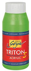 Kreul 17315 - Solo Goya Triton S Vernice acrilica Giallo Verde, flacone da 750 ml, Asciugatura Rapida con Effetto Lucido, Vernice a Base d'Acqua, qualità da Studio, buona Copertura e Alta resa