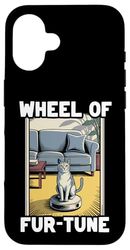 Wheel Of Fur-Tune Cat On Robot Vacuum Cleaner Cat Case for iPhone 16