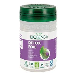 Biosens - Gélule végétale Détox foie - Boldo et Chardon-Marie - Certifié Bio AB Vegan - Fabriqué en France - Programme de 15 jours - 45 gélules