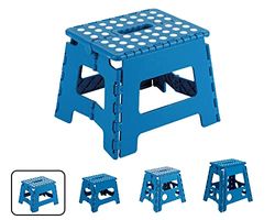 ARREGUI TB-022-A Tabouret pliant | Marchepied pour adultes et enfants | Escabeau pliant | Tabouret marchepied enfant | Tabouret pour la cuisine, salle de bain, camping | 22 cm hauteur | Bleu