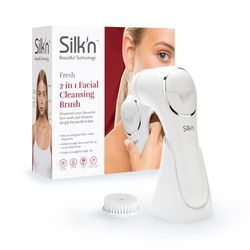 Silk'n Fresh - Spazzola per il Viso con Dispenser per L’erogazione del Detergente - Riduce i Pori Dilatati e Stimola la Microcircolazione - Bianco - 1 Pezzo