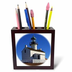 3DROSE PH 21706 _ 1 12,7 cm "" Point Loma Lighthouse tile Pen Holder