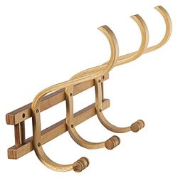 DRW Wandgarderobe met 3 haken van hout in naturel 45 x 21 x 30 cm