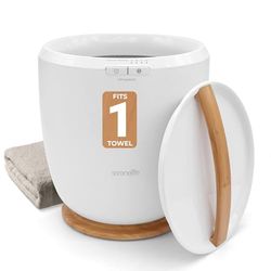 SereneLife Bucket Warmers with Customized Fragrances for Spa and Bathroom, Timer 15 30 45 60minutes, Fits 1 large Towel, Blanket, Bathrobe, PJs (Natural), Stainless Steel, One Size