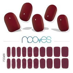 NOOVES NAILS Láminas de Uñas de Gel Precurado Premium - Midnight Rain - Rojo | Tiras De Uñas De Gel Semicurado| Pegatinas Uñas Semipermanente en Gel| Gel Nail stickers| Uñas de gel Pegatinas