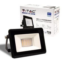 V-TAC Bianco Freddo Faro 10W con Chip Samsung e Connettore Rapido-[Ultima Generazione] -IP65-735 Lumen-Proiettore LED Esterno Colore Nero-Impermeabile-6500K Luce