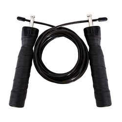 Nivia 11033 Pro Skipping Rope for Men & Women (Black, Free Size - Adjustable) | Material - Leather | For Cardio Workout | Warmup | Weight Loss | Training | Jump Rope for Exercise | Exercise Rope