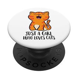 Just a Girl Who Loves Cats Kitten PopSockets Swappable PopGrip