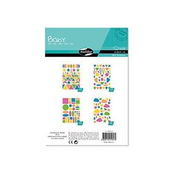 Maildor - Ref AE057O - Baby Stickers (Pack of 20 Sheets) - 21 x 14.8cm - Assorted Geometric Shapes - 855 Stickers Total, Brightly Coloured, Suitable for Children Aged 2+