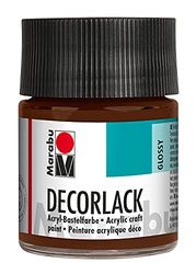Marabu 11300005040 - Vernice acrilica lucida a base d'acqua, resistente alle intemperie, saliva, per pittura, stencil e tecnica del découpage, colore marrone medio 040, 50 ml, colore marrone chiaro