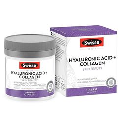 SWISSE Ácido Hialurónico y Colágeno - Suplemento Colágeno Ácido Hialurónico con Vitamina C, E, Cobre, 30 Cápsulas, Made in Italy