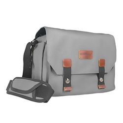 Mantona Milano Grande Camera Case (Fashionable Universal Bag for Digital SLR Cameras and System Cameras plus Accessories, Vintage, Grey Interior) Grey