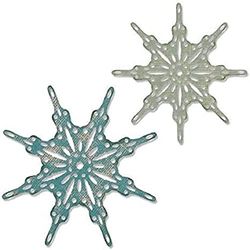 Sizzix Set di Fustelle Thinlits 664227 2 pz Fiocchi di Neve Fantasia by Tim Holtz, Multicolore, taglia unica