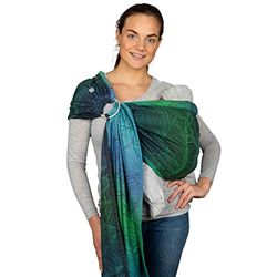 Hoppediz Ring-Sling, Porte-bébé pour les Nouveau-nés et Bébés, Écharpe de portage avec deux anneaux en aluminium, 0-36 mois, 3-20 kg, Grenada noir