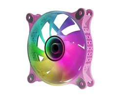 Watio Wave Ventilateur auxiliaire de 120 mm avec éclairage A-RVB, compatible avec les systèmes de refroidissement, design rose, efficace et silencieux