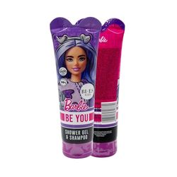 Barbie 2-in-1 Shower Gel & Shampoo for Kids & Adults - Vegan, 98% Natural Ingredients, Hydrating & Gentle Body Wash & Hair Cleanser with Aloe & Chamomile, Soft & Nourished Skin, Mild Scent – 240ml