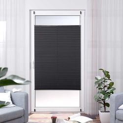 K-Home Store plissé Thermique Elsa 60 x 210 cm, Noir/argenté