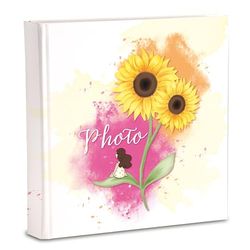Album photo 31x31 80 pages en carton intercalé de parchemin pour protéger les photos couverture en papier imprimé avec finition plastifiée mate, sunflowers