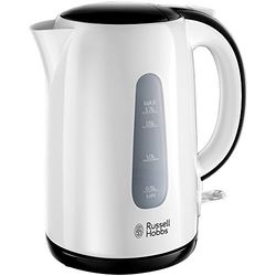 Russell Hobbs 25070-70 kunststof waterkoker, 1.70L, 2200W, Zwart/Wit
